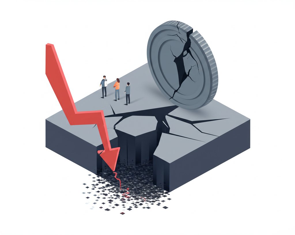 Lowest cryptocurrency prices on a digital market chart.